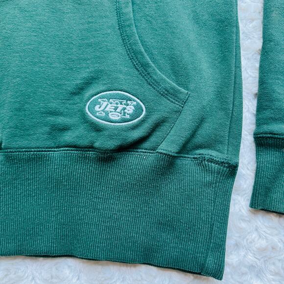 NFL New York Jets Green Touch by Alyssa Milano Lace up Hoodie Sweatshirt Small - Picture 3 of 10